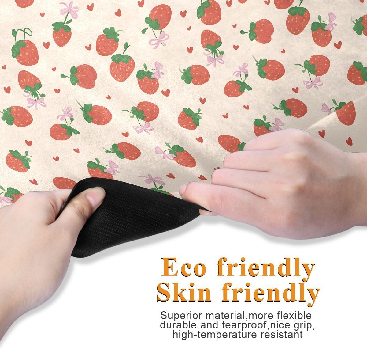 ALAZA Butterfly Knot Strawberry Pattern Yoga Mat Non Slip Fitness Exercise Mat, Workout Mat for Yoga, Pilates and Floor Exercises