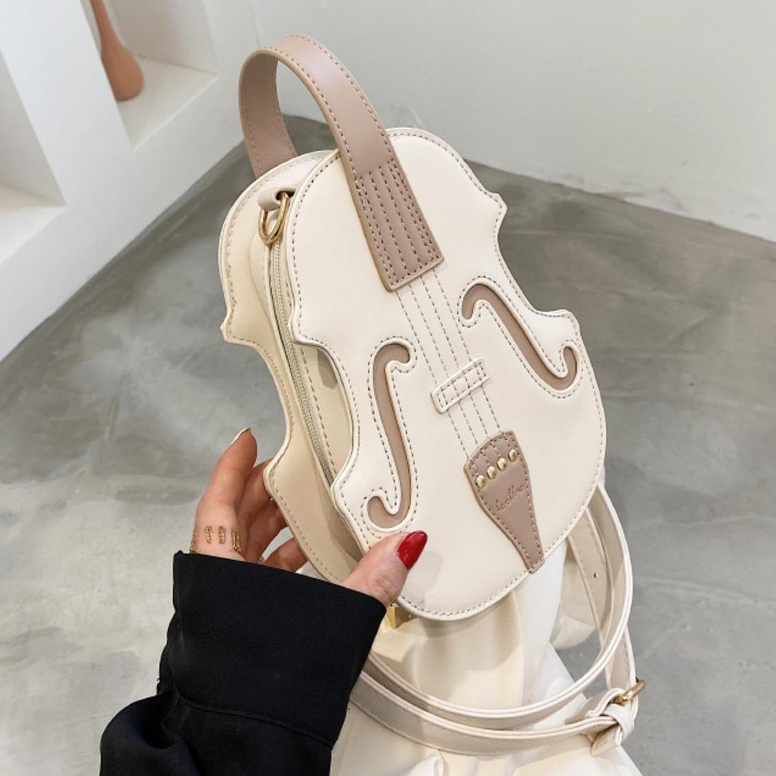 Sacca Da Donna con Borse di Tendenza Alla Moda Puma di Pelle in Pelle, Bianco