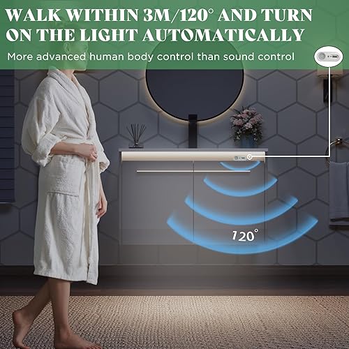 Miniatura 3 de AMERLIFE Tocador de baño flotante LED de 31 pulgadas con fregadero, fregadero individual de alto brillo montado en la pared, gabinete de tocador de