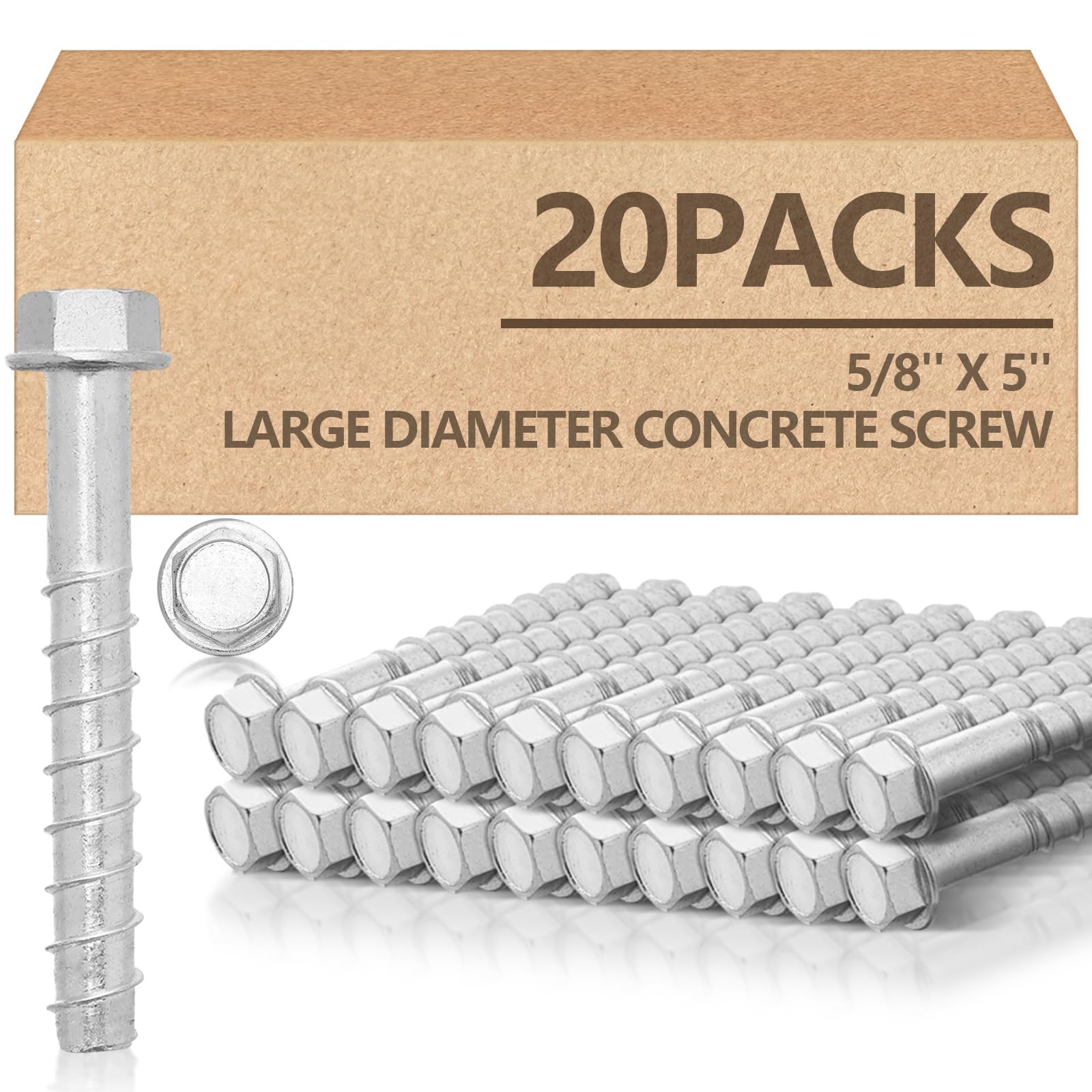 Concrete Anchors & Screws - 50 Pack -19 Concrete Anchors & Screws - 50 Pack -19