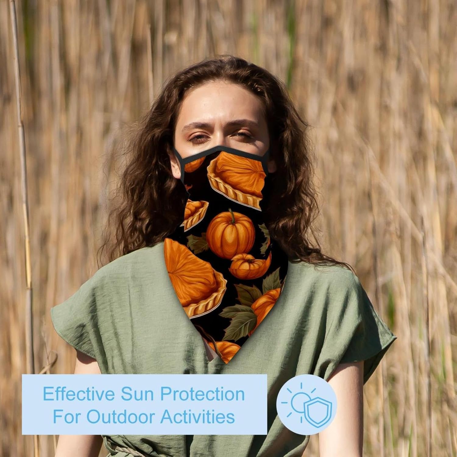 4 Pack Thanksgiving Hat Neck Gaiter Face Scarf Cover Sun Protection Balaclava Cloth Bandanas with Ear Loops