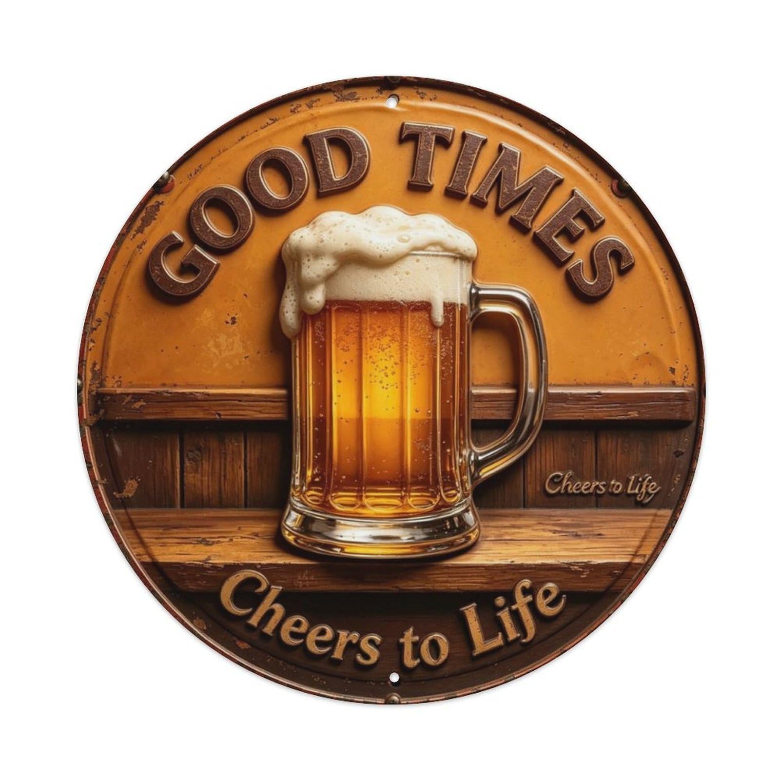 Cheers To Life Metal Tin Sign Plaque