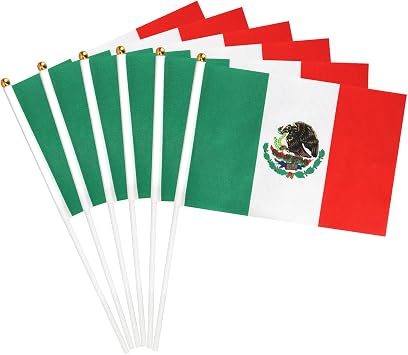 6PCS Hand-held Small Mexico Flags For World Cup 2026HD PrintingLightweightProper Sizemexican flag mexico flag bandera de mexico mexico decorations-8 inch*5.5 inch
