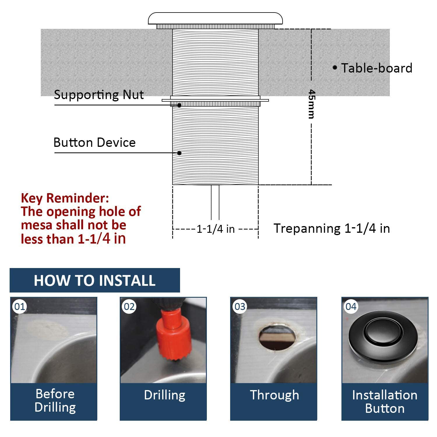 Garbage Disposal Air Switch Kit Single Outlet Sink Top
