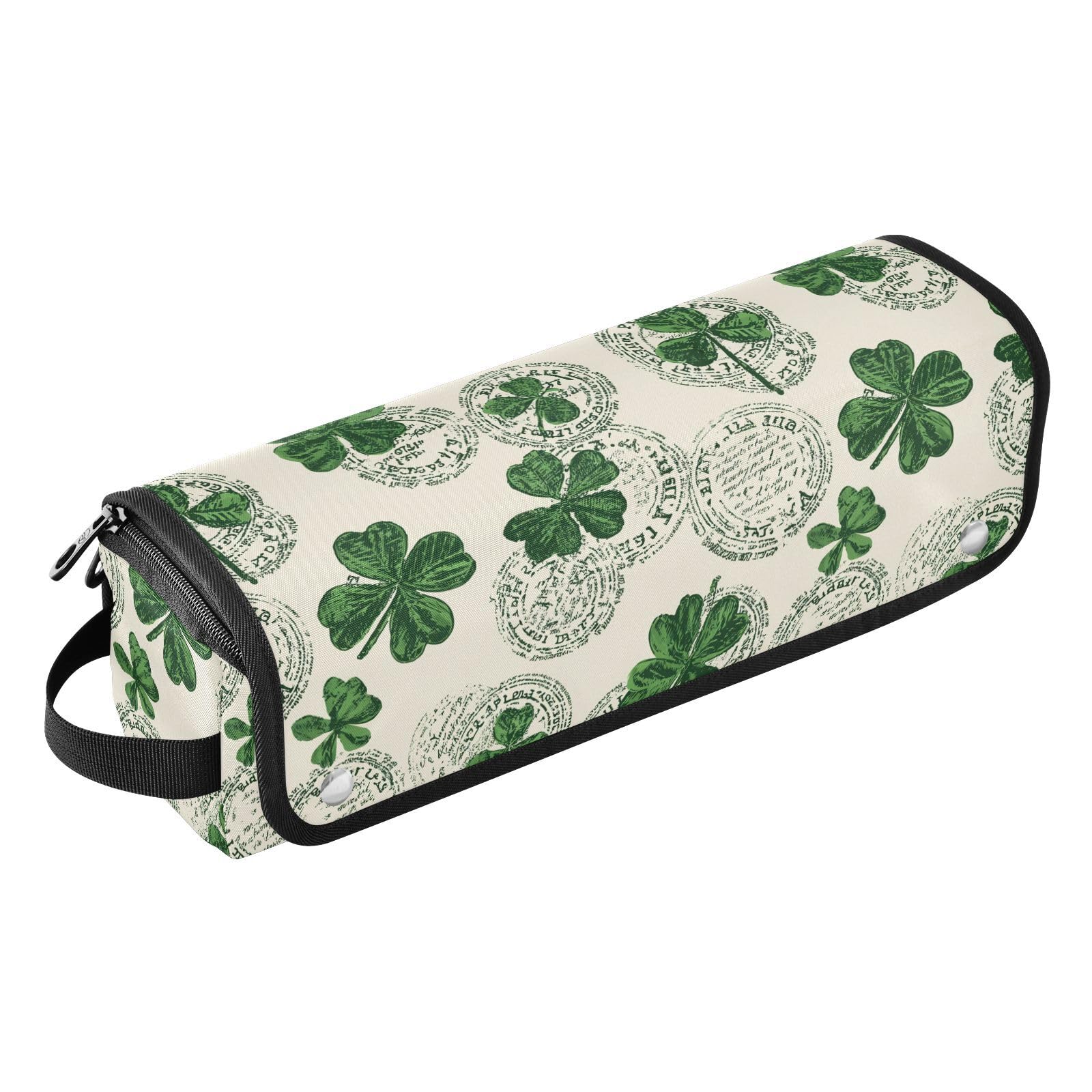 Clover Stamp Beige Hair Iron Tools Travel Bag for Flat Irons, Straighteners, Curling Iron, and Haircare Accessories Portable Hair Tool Organizer Gifts for Women Heat Resistant Mat Portable Essentials-image-35
