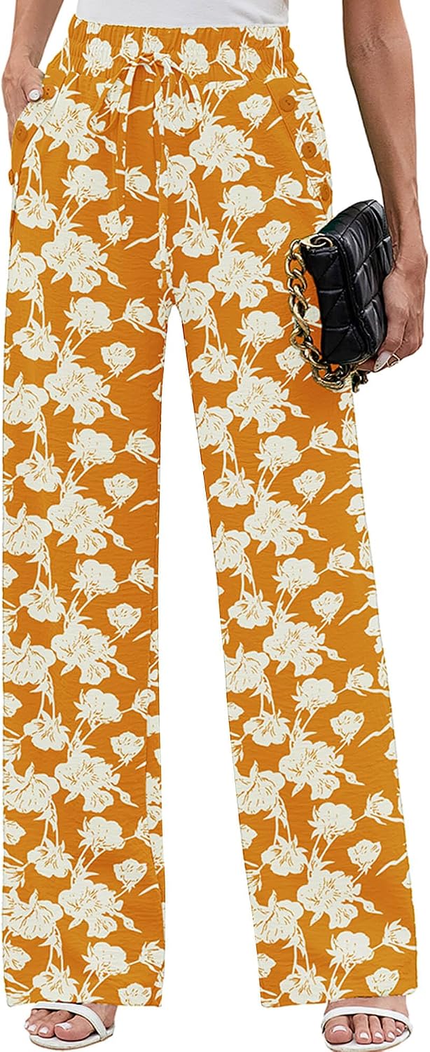  Wide Leg Pants for Women High Waist Tie Knot Trousers