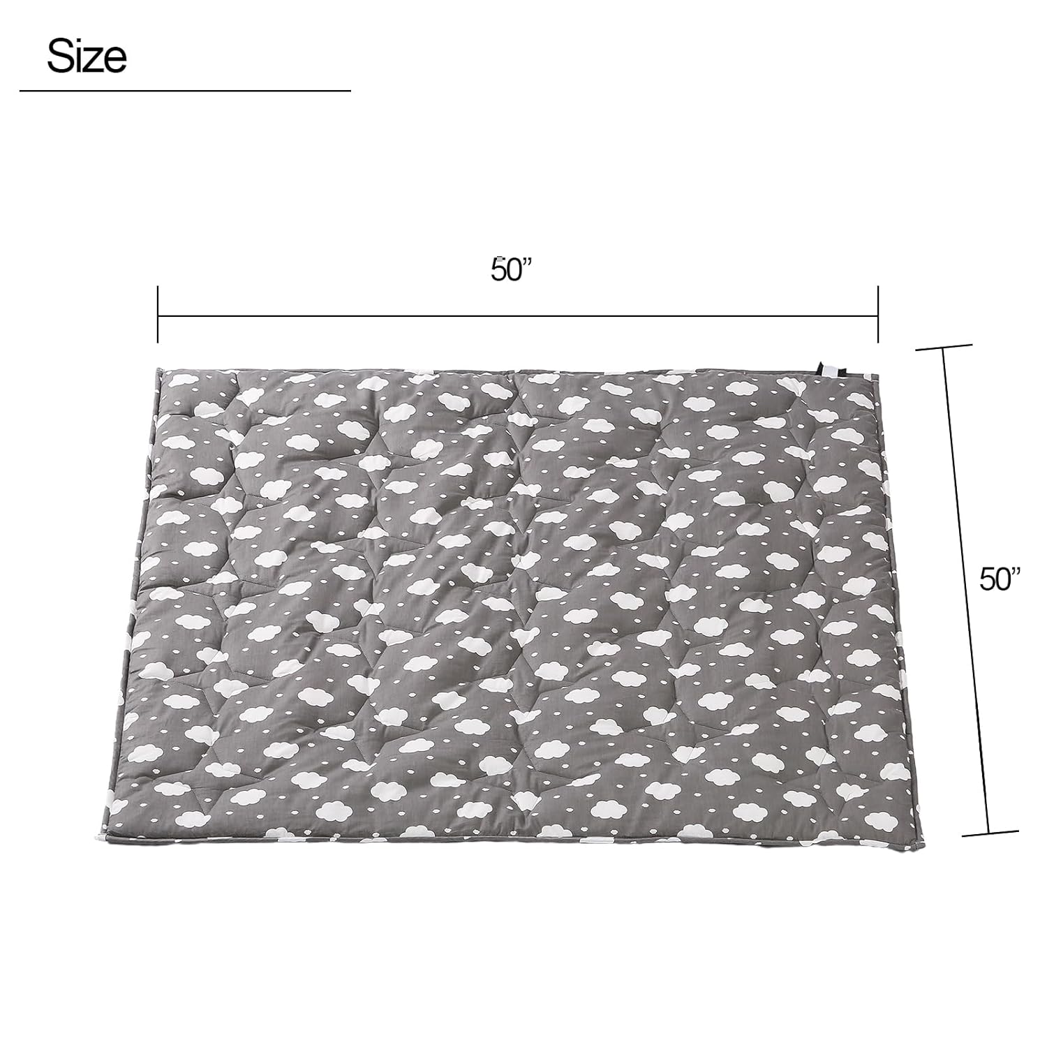 Baby Play Mat for Floor,50"×50" Thick Ultra Soft Playpen Baby Mat for Playing,Non-Slip Baby Crawling Playmat for Babies and Toddlers, Floor Tummy time(Cloud)