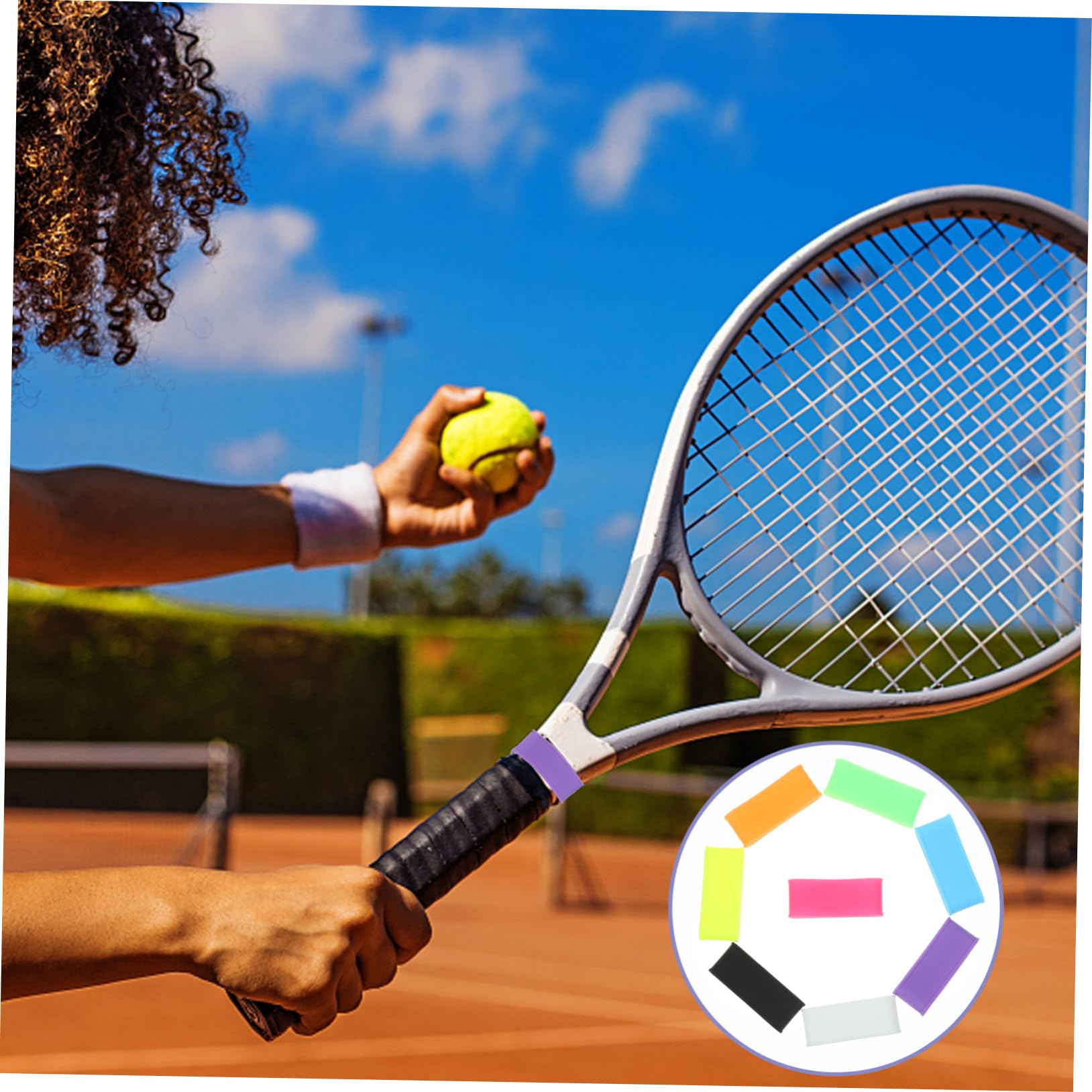 SUPVOX Bande Elastiche Fascia Elastica Impugnatura per Mazza da Cricket Impugnature per Racchette Antiscivolo Palline Tennis Anelli di Presa per Racchette da Esterno