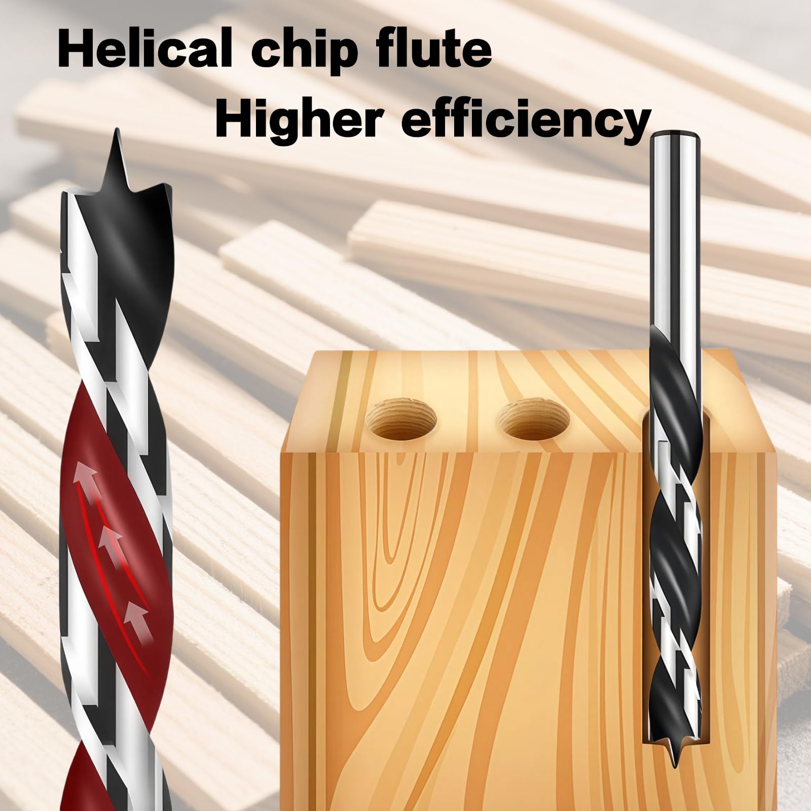 10 PCS Punte da Trapano per Legno 3mm, Punte per Legno, Set Professionale con Punta Elicoidale per Foratura Precisa di Legno, Plastica e Gomma