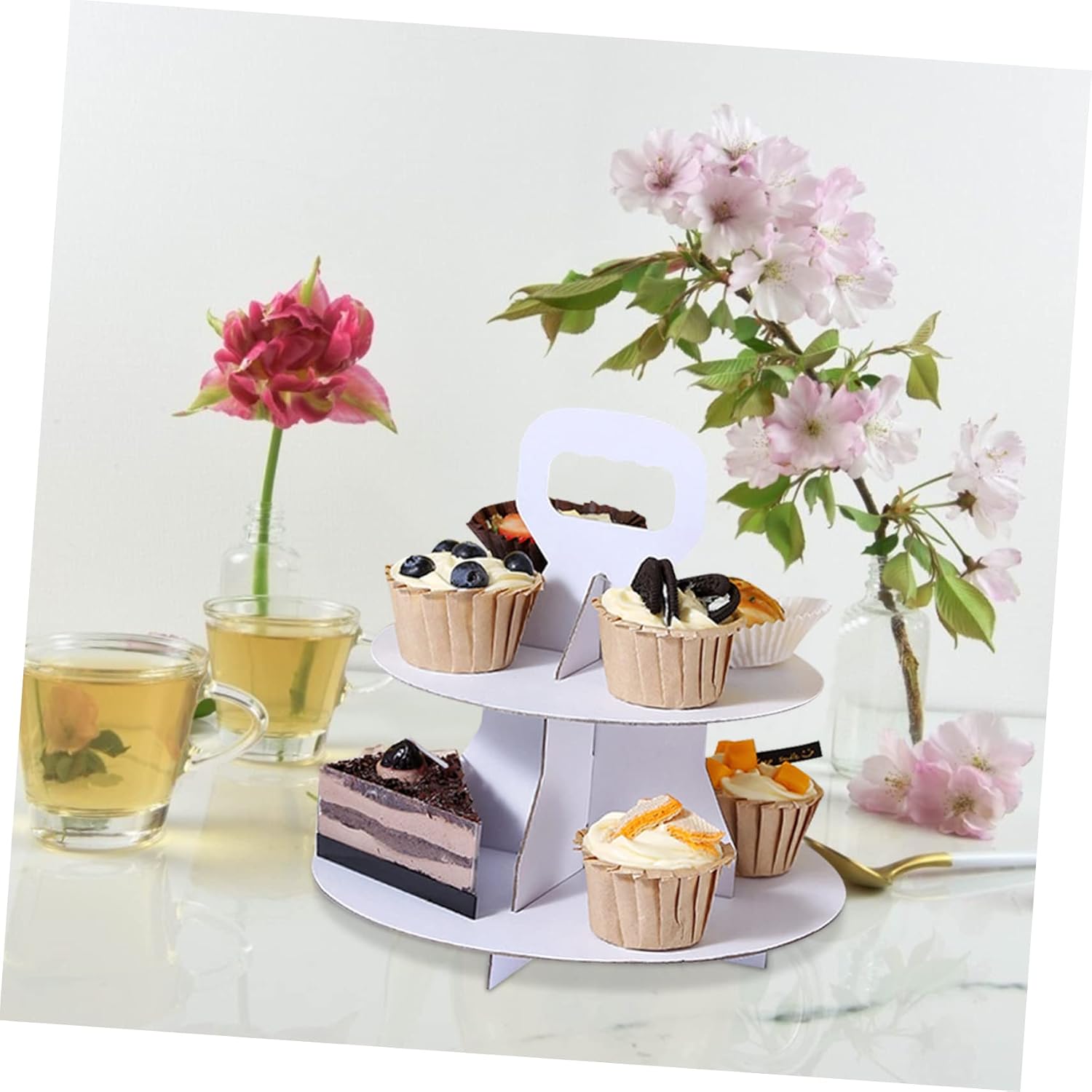Double Layer Paper Dessert Packaging Box Portable