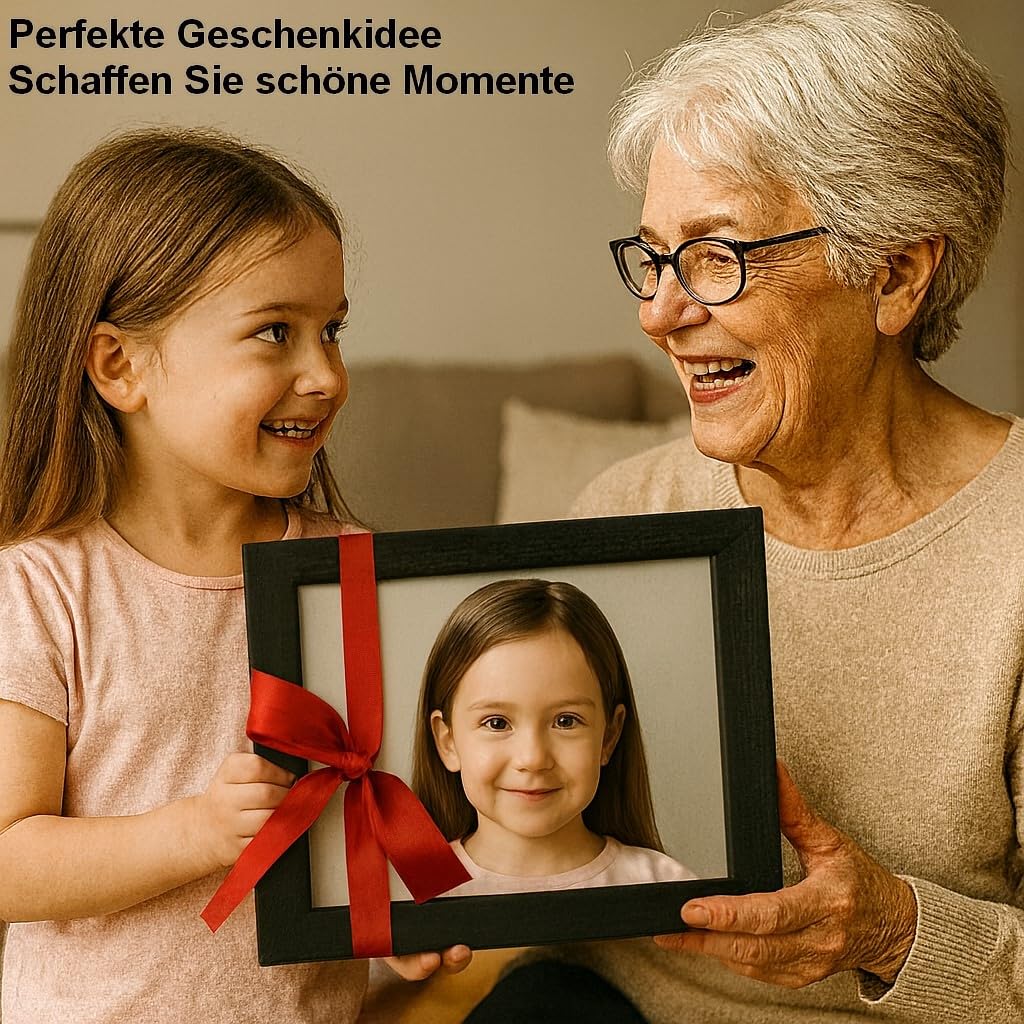Premium Bilderrahmen 40 mm aus MDF – Schwarz Matt in 70x140 cm – Mit Antireflex Kunstglas – Hochformat & Querformat – Wandmontage & Tischaufstellung – Modernes Design für Fotos, Poster, Urkunden