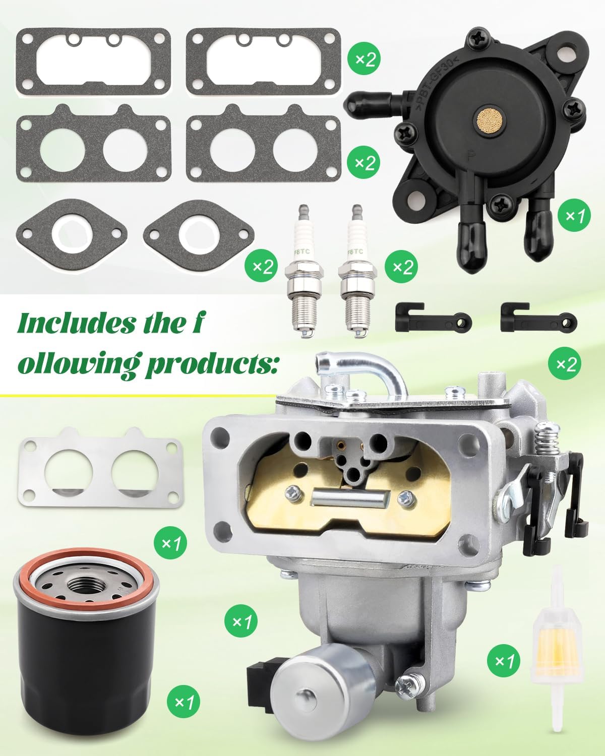 Z445 Carb Carburetor Kit Fit for John Deere Zero Turn Mower, Fit For Kawasaki FH721V 25Hp Engine
