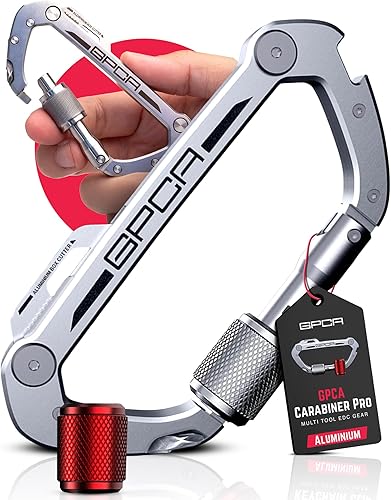 Miniatura 19 de GPCA Clip de mosquetón para llavero, organizador de llaves, llavero, soporte para llaves de automóvil, equipo EDC multiherramienta con abridor de