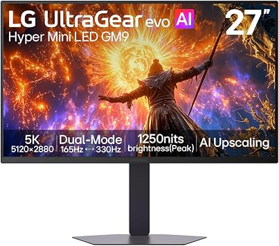 LG UltraGear evo GM9 27GM950B-B Gaming Monitor, 27 inch 5K, Black