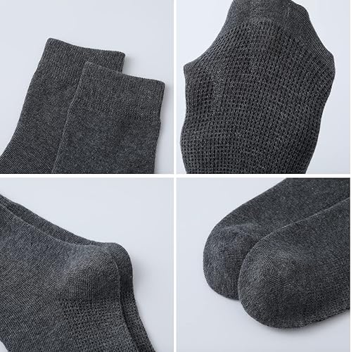 Miniatura 5 de Marchare Calcetines para niñas sin costuras, calcetines escolares de algodón, color blanco, negro, gris, azul marino, paquete de 6