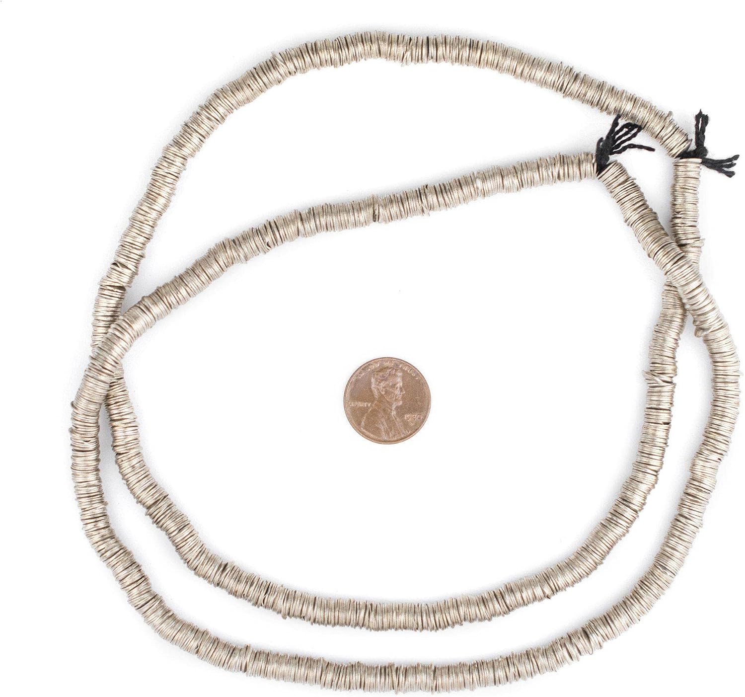 The Bead Chest Shiny Silver Interlocking Crisp Beads (6mm, 16 Inch Strand)