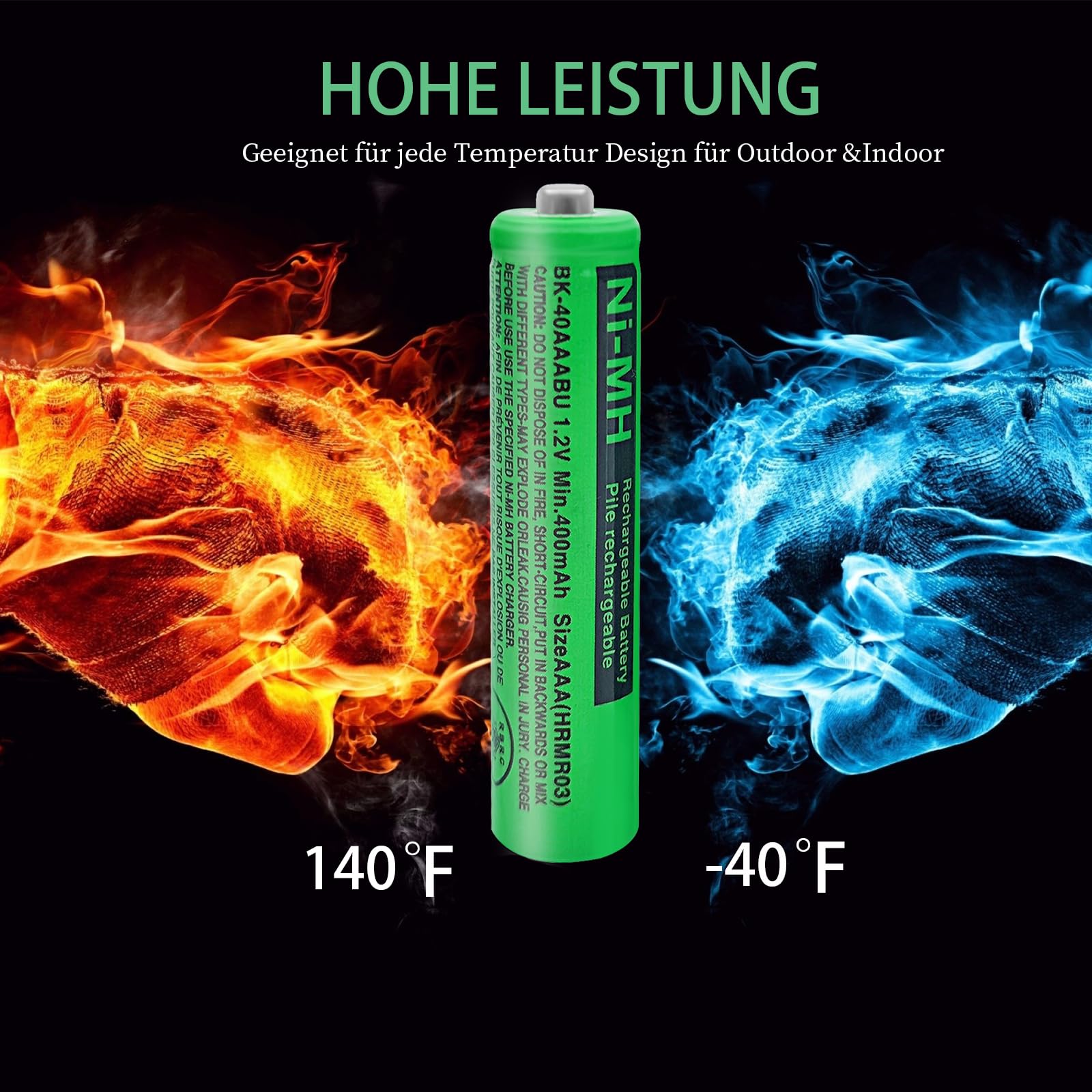 Panosonic Gigaset DECT Piles Rechargeables Ni-MH AAA 1,2V 400mAh Lot de 2 BK-40AAABU