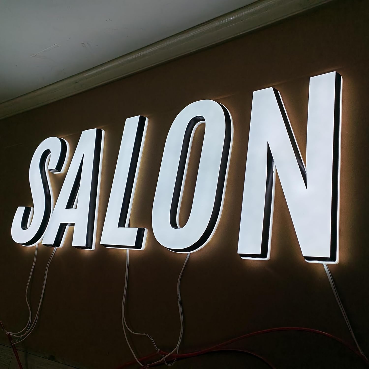 Illuminated Branding: Custom LED Sign Light Up Logos Backlit Lighted Letters Signage for Storefronts Businesses Street Sign Easy Setup (4 Letters, Custom)