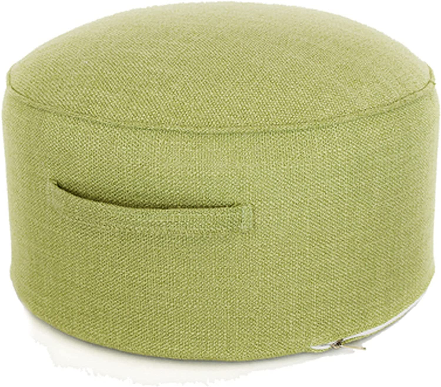 Pouf rond ottoman pour salon chaleureux, repose-pieds de canapé en coton lavable