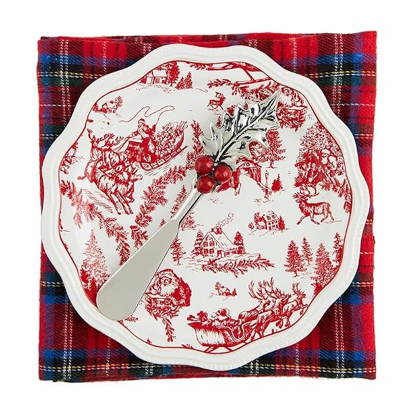 Mud Pie Christmas Holly Appetizer Set by Mud Pie - Used condition - US$24.14