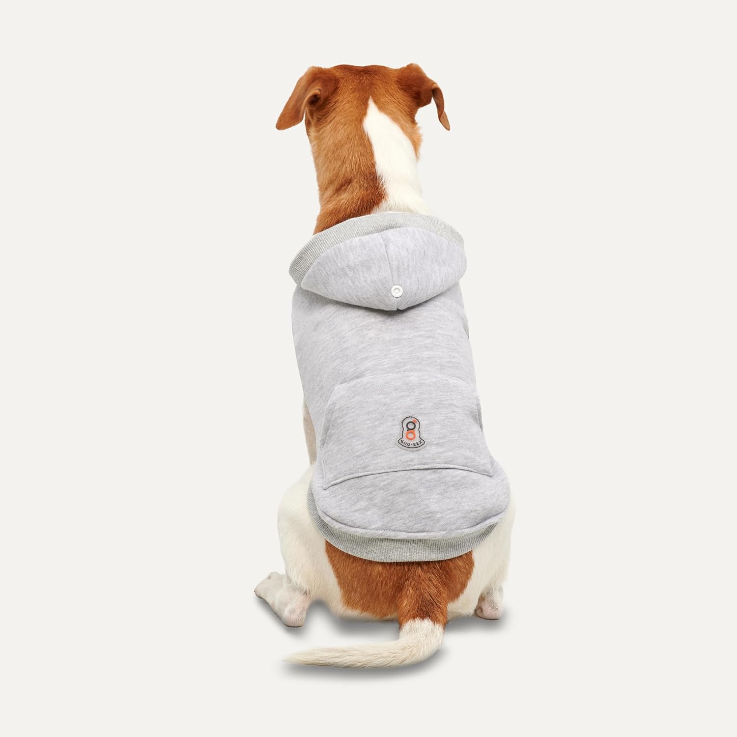 Kangaroo Fleece Hoodie for Dogs (Light Grey, M)