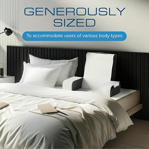 Miniatura 3 de Kolbs - Almohada de lectura de cuña para cama, cojín con brazos para TV, libros, enfermería, espalda, almohada de cama para sentarse cómodamente,