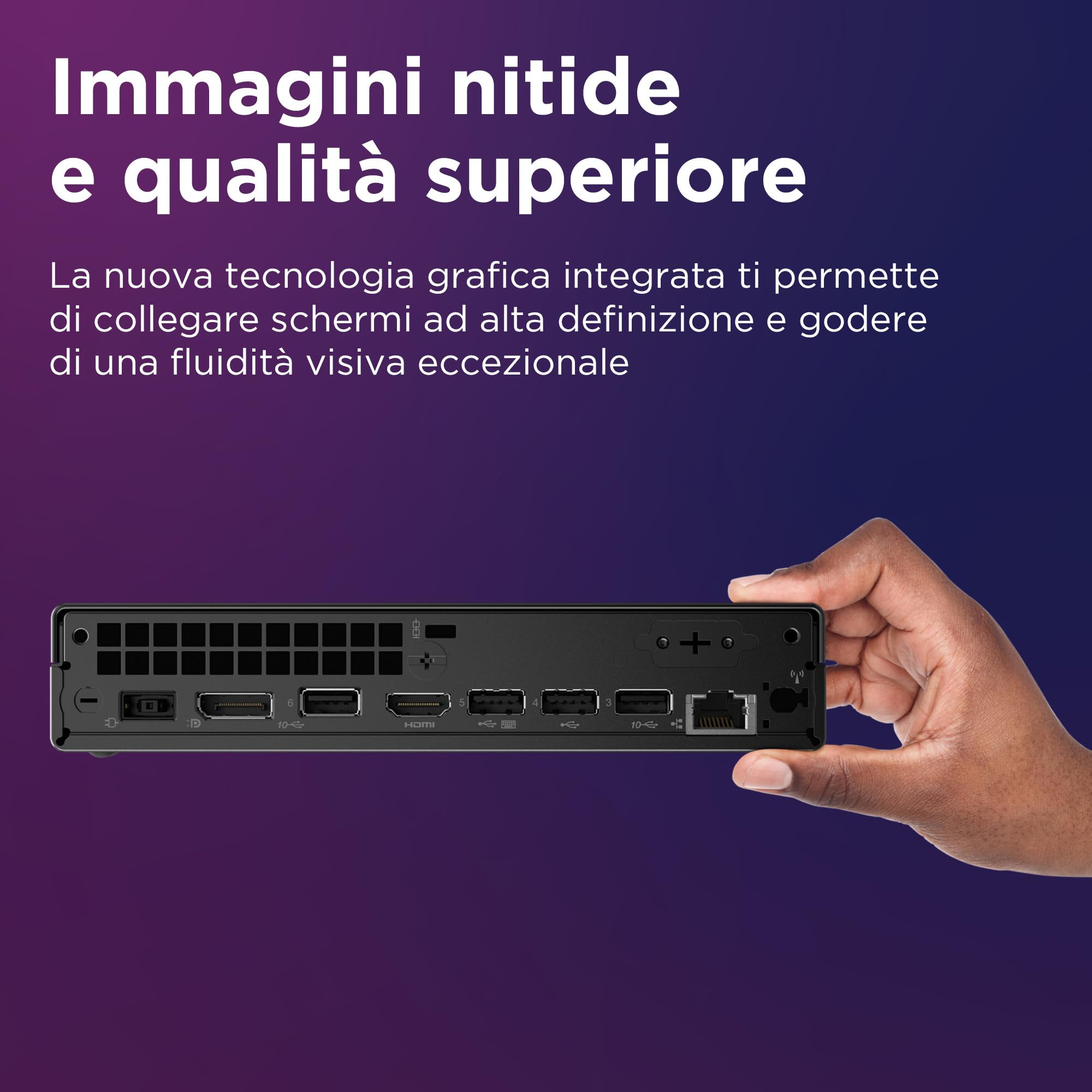 ThinkCentre neo 50q Gen 6, Desktop professionale con processori Intel Core Ultra 5, 16GB di RAM ad altissima velocità e SSD da 512GB, Windows 11 Pro – Nero
