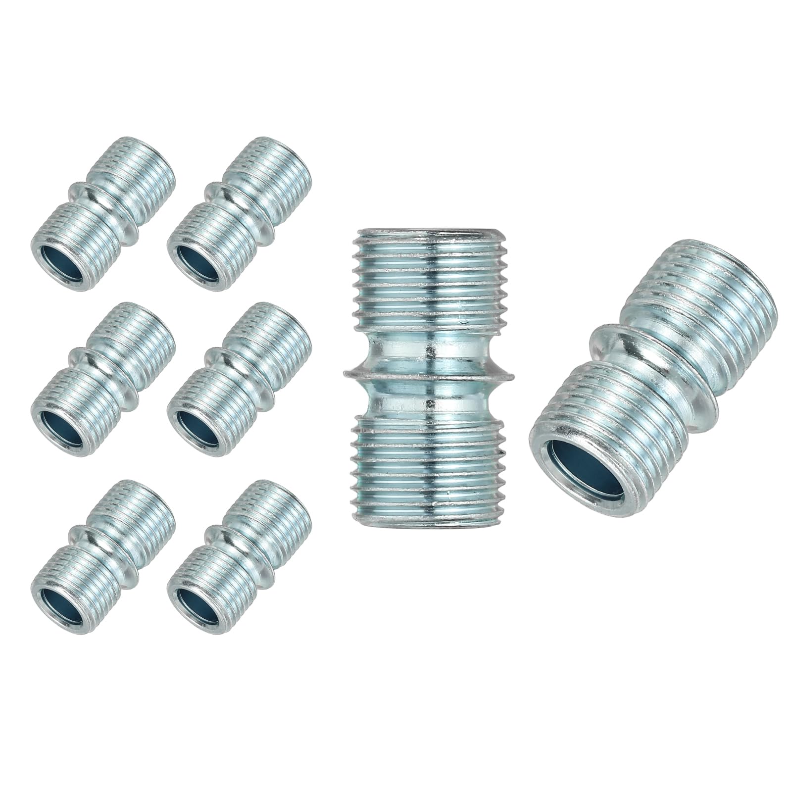 sourcing map 8 Pcs Fine Thread Connectors 1/2 Inch 12.7 mm Metal Rack Connector Wire Rack Shelve Unit Holder Connection Nuts Wire Shelving Poles Shelving Accessories