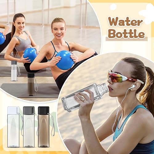 Vista 17 de Mifoci 30 botellas de agua a granel de 17 onzas de plástico para deportes de niños y adultos, contenedor portátil reutilizable a prueba de fugas