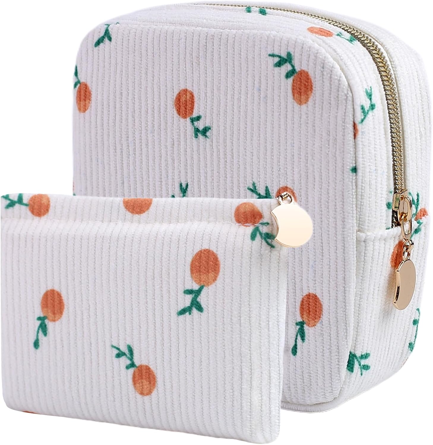 2-Pack Period Bag for Women Girls, Portable Corduroy Sanitary Napkin Storage Bag Period Pouch Small Coin Purse with Zipper, Sanitary Pads Change Pouch Tampons Holder for First Period