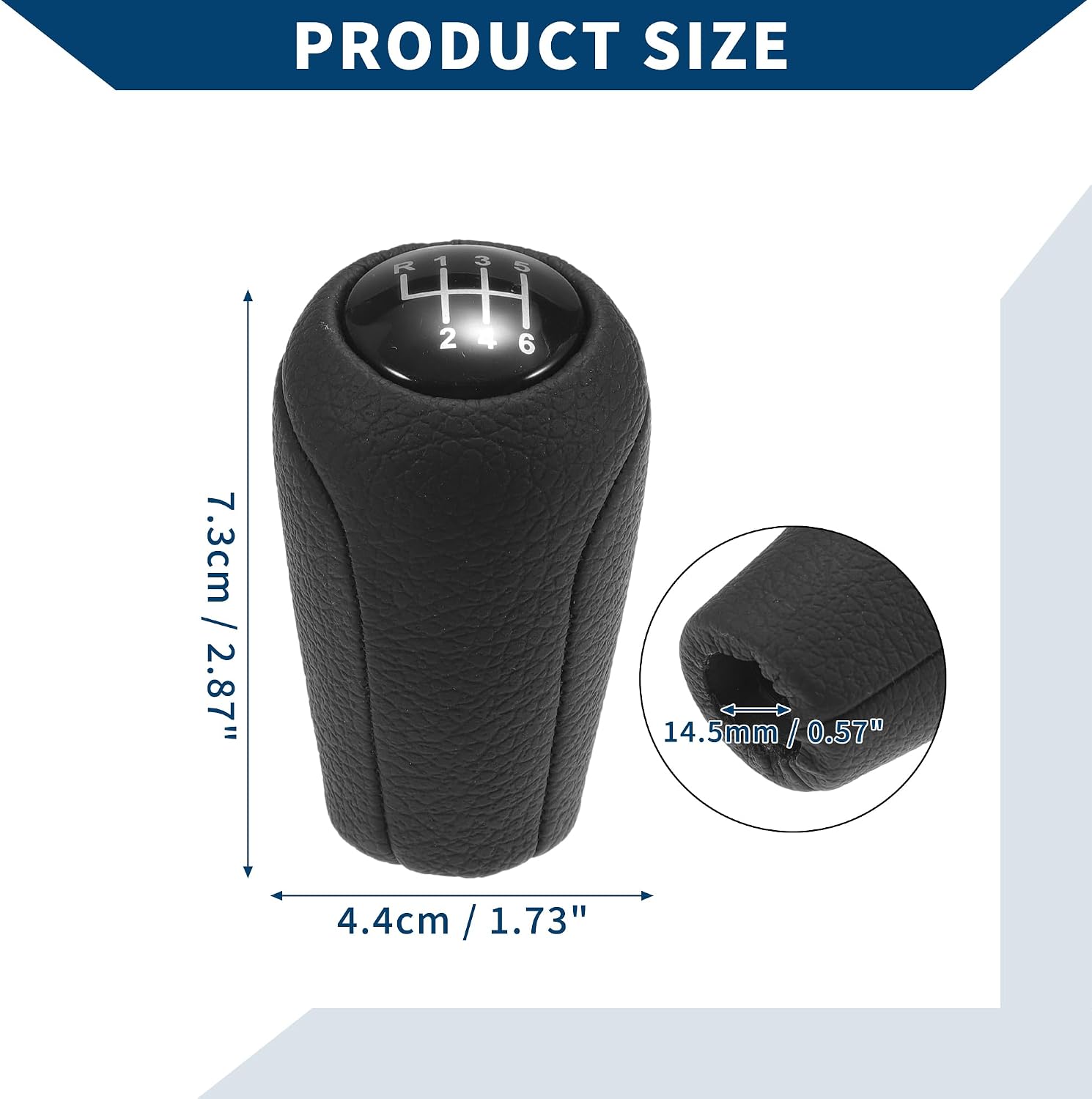 6 Speed Manual Gear Shift Knob for Mazda 3 2010-2013 / Front Automotive Gearbox Stick Shifter Lever Knob Durable Faux Leather Plastic / 1 Pcs Black