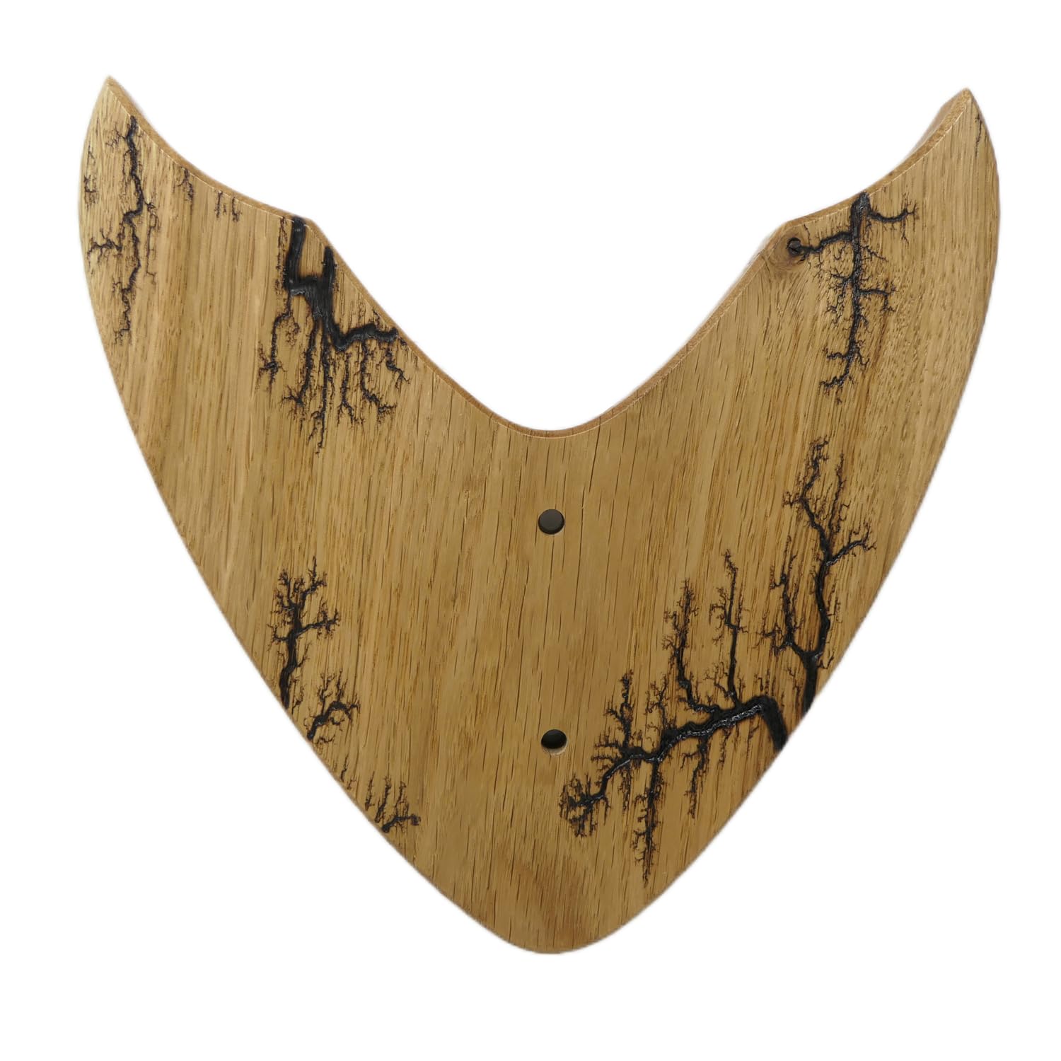 Unikat - Gitarren Wandhalter - Gitarrenwandhalterung Eiche mit Lichtenberg Gravur 23,5x23,5cm - Gitarrenhalter Modell DARK LINES SEVEN