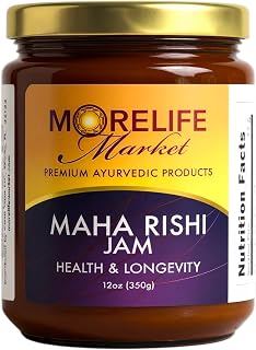 Premium Organic Jam | Maha Rishi Chyawanprash | 52-Herb Ayurvedic Blend with Amla & Saffron | Vegan, Non-GMO | 12 oz