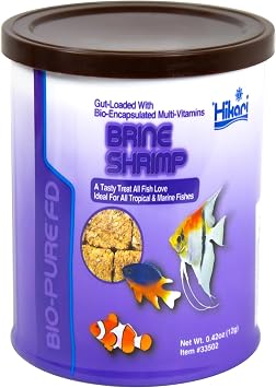 Hikari Bio-Pure Freeze-Dried Brine Shrimp, FD Treats for Tropical and Marine Fish, 0.42 oz 12g