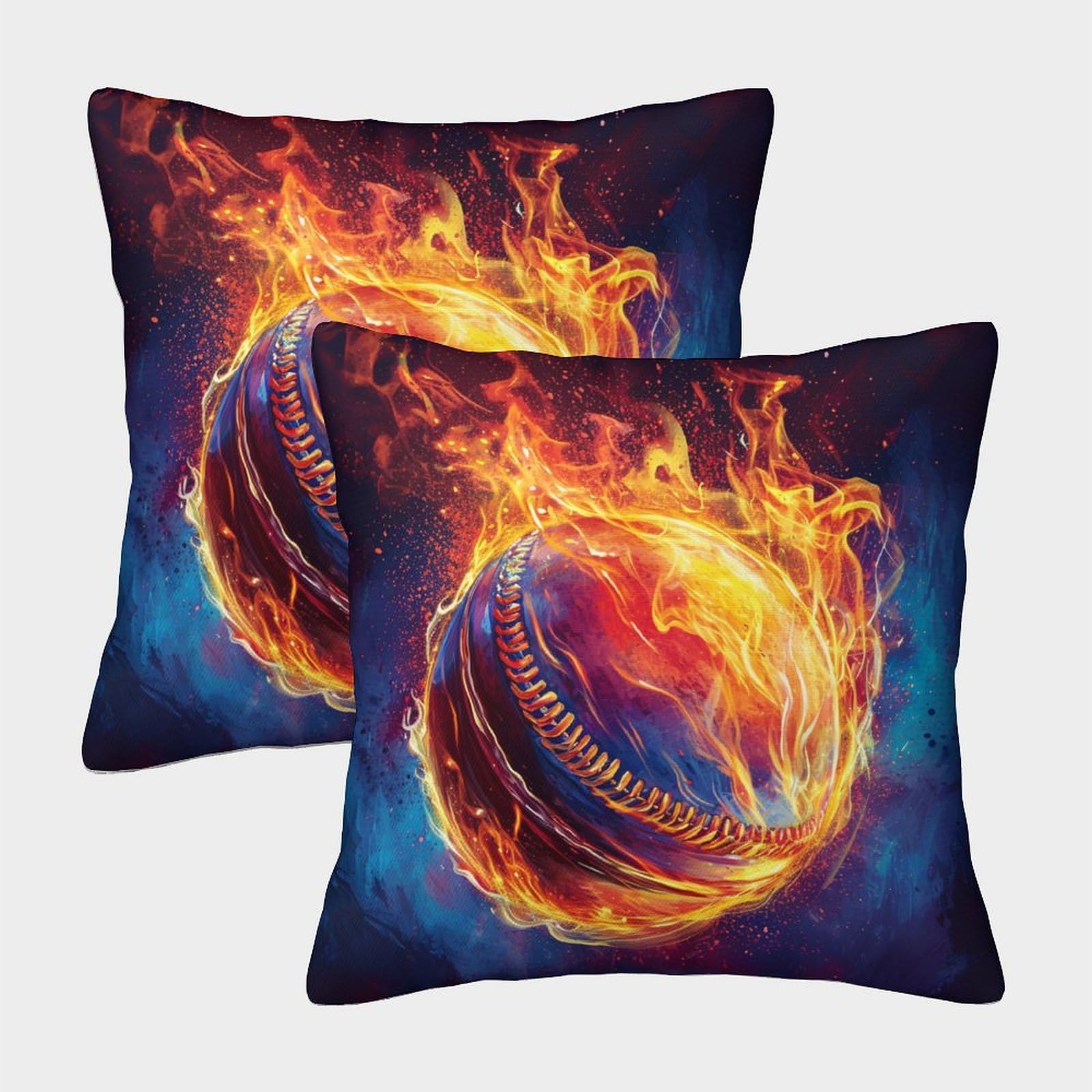PFYWZJDDTTBD Square Decorative Basketball Throw Pillow Cases Cushion Covers Set of 2 for Sofa Garden Bed Couch Cushions Invisible Zipper 45x45cm