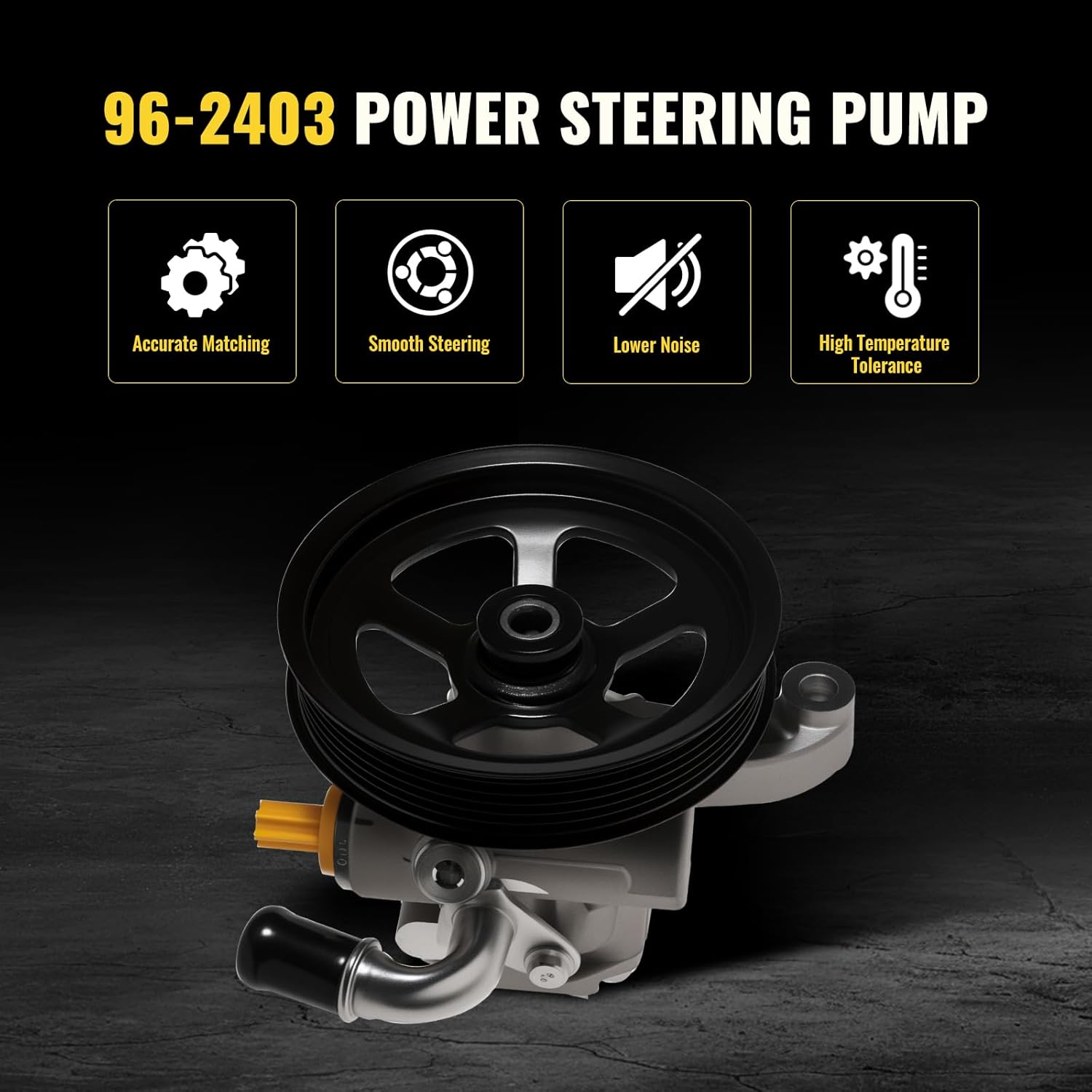 TUCAREST Power Steering Pump 96-2403 Compatible With 2008-2017 Bu-ick Enclave /2009-2017 Chevy Traverse /2007-2016 G-M-C Acadia /2007-2010 Sa-turn Outlook [OE# 20-2403 15285501 4910078J00]
