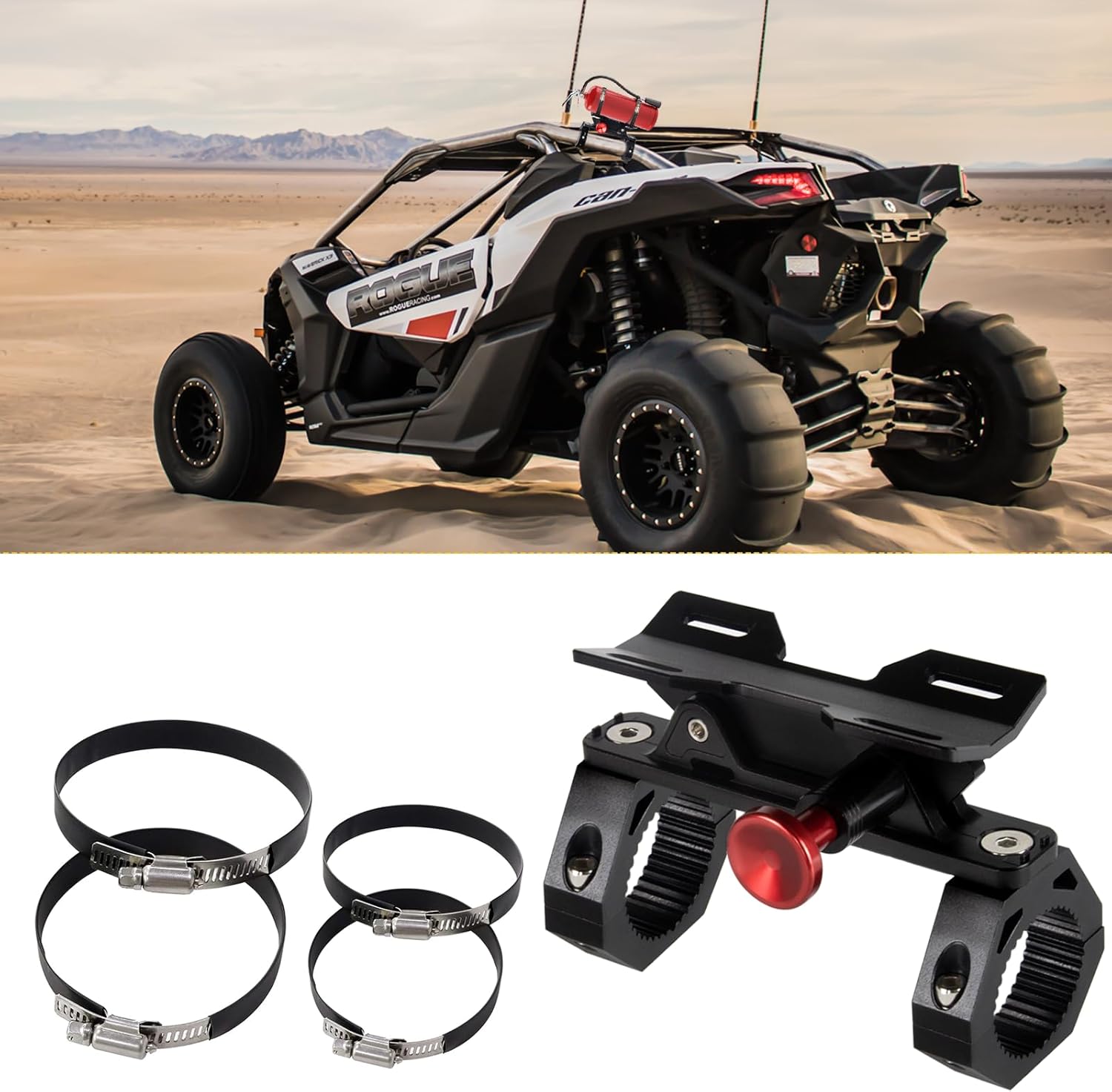 KANGIKX UTV Fire Extinguisher Mount Bracket,Quick Release Adjustable