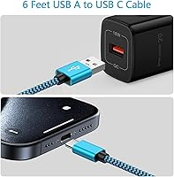 Vista 6 de Para Samsung S26+ S26, cable USB tipo C rápido de 6 pies para Samsung Galaxy S26 S25 Edge Plus Ultra S24 FE, S23 S22 S21 Ultra S21+ S20 FE 5G S10