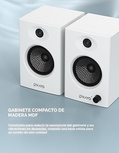 Miniatura 6 de OHAYO Altavoces de computadora de 60 W para juegos y música, Bluetooth activo 5.3, altavoces estéreo 2.0 para monitor de computadora de escritorio o