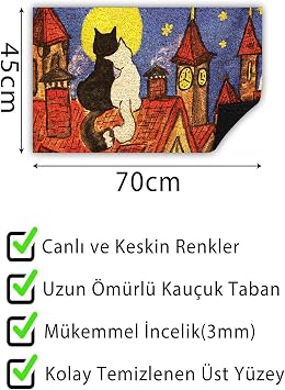 Monnhein Kapı Önü Paspası Dekoratif Kapı Paspası Dış Mekân Paspas Ev İçi Paspası 45x70cm