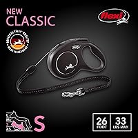 Vista 2 de FLEXI Correa Retráctil New Classic de Cable para Perros Pequeños de hasta 33 libras. – 26 pies, negro Correa para Caminar Mascotas Sin Enredos