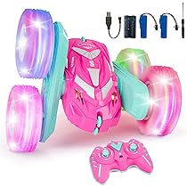 Cocopa Macchina Telecomandata per Bambini con Luce, Giochi Bambini Bambina 3 4 5 6 7 Anni, Regalo Bambino 3 4 5 6 7 8 9 Anni Ragazze Regali Giocattoli Natale Compleanno, Auto Radiocomandata (Rosa)