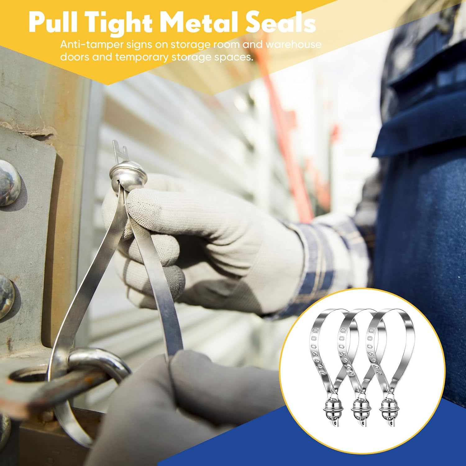 500 Pack Metal Truck Trailer Seals, 8.4" Tamper Evident Steel Security Seals with Sequential Numbering for Containers Trailers Cargo, Tinplate Round Head