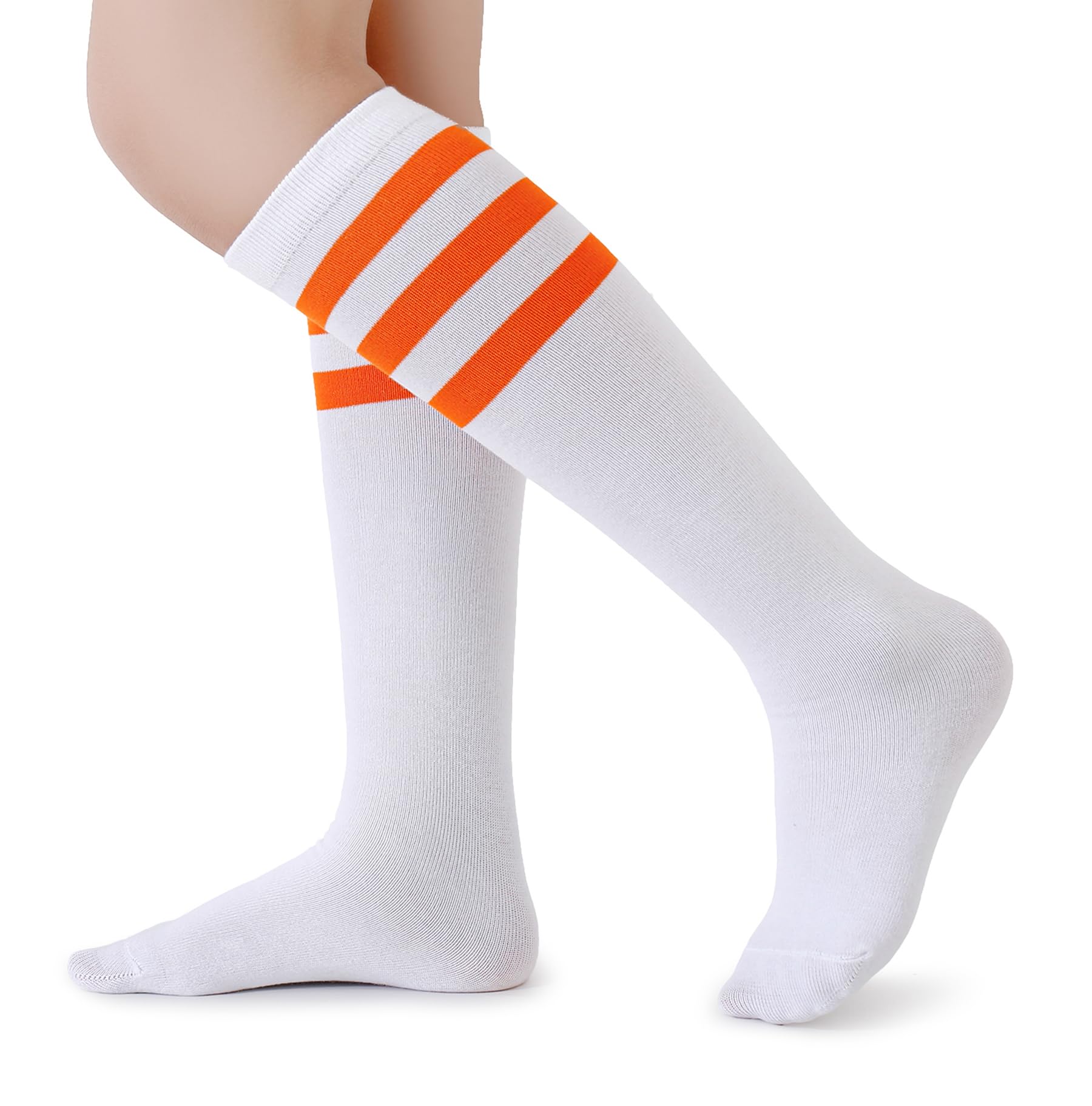 Henwarry Boys Girls Knee High Tube Socks Classical Stripes Athletic Socks