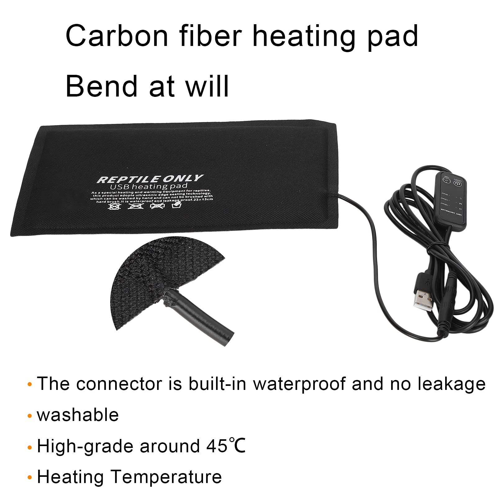Reptiel verwarmingsmat, 23W Terrarium verwarmingsmat met thermostaat Waterdicht veilig instelbaar tank warmer mat voor reptielen hagedis gecko slangen schildpad spin van warmtemat (20x30cm