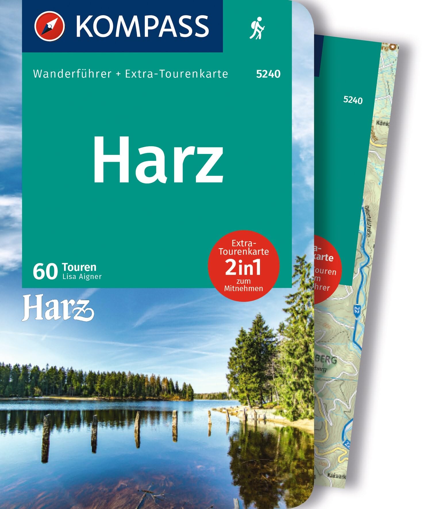 KOMPASS Wanderführer Harz, 60 Touren mit Extra-Tourenkarte: GPS-Daten zum Download