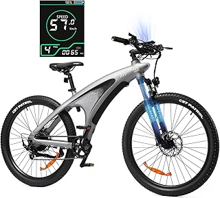 HX Q5 Bici Elettrica da 48V 20Ah Batteria Rimovibile, Autonomia di 50-120 km, Freni a Disco Doppio, 7 Velocità Bicicletta Elettrica, 27,5"×2,5" Tire, Display LCD, E-bike da per Ogni Terreno