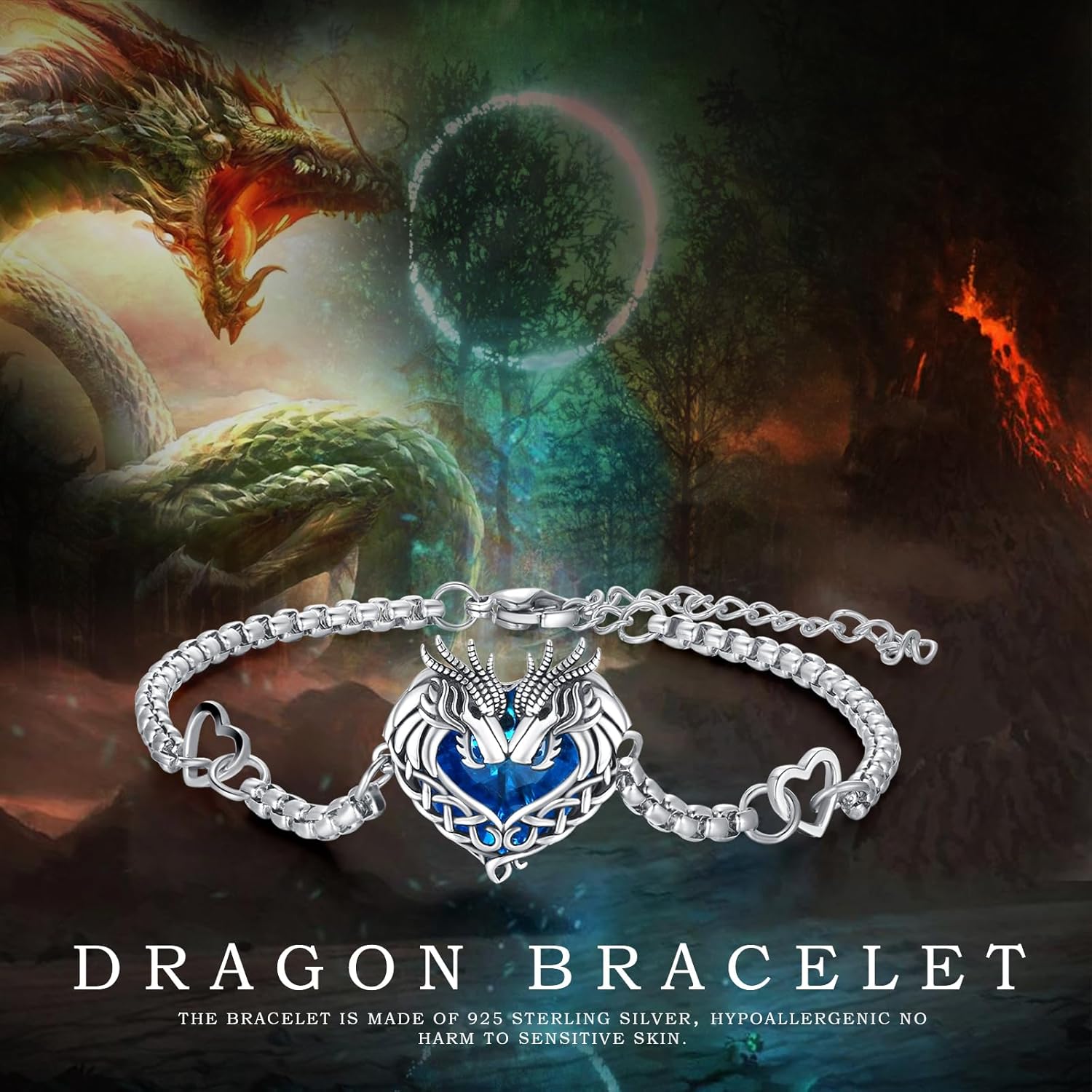 Animal Bracelet for Women 925 Sterling Silver Celtic Dragon/Horse/Wolf Bracelet Adjustable Bracelet Cute Animal Jewelry Gift for Women - Image 6