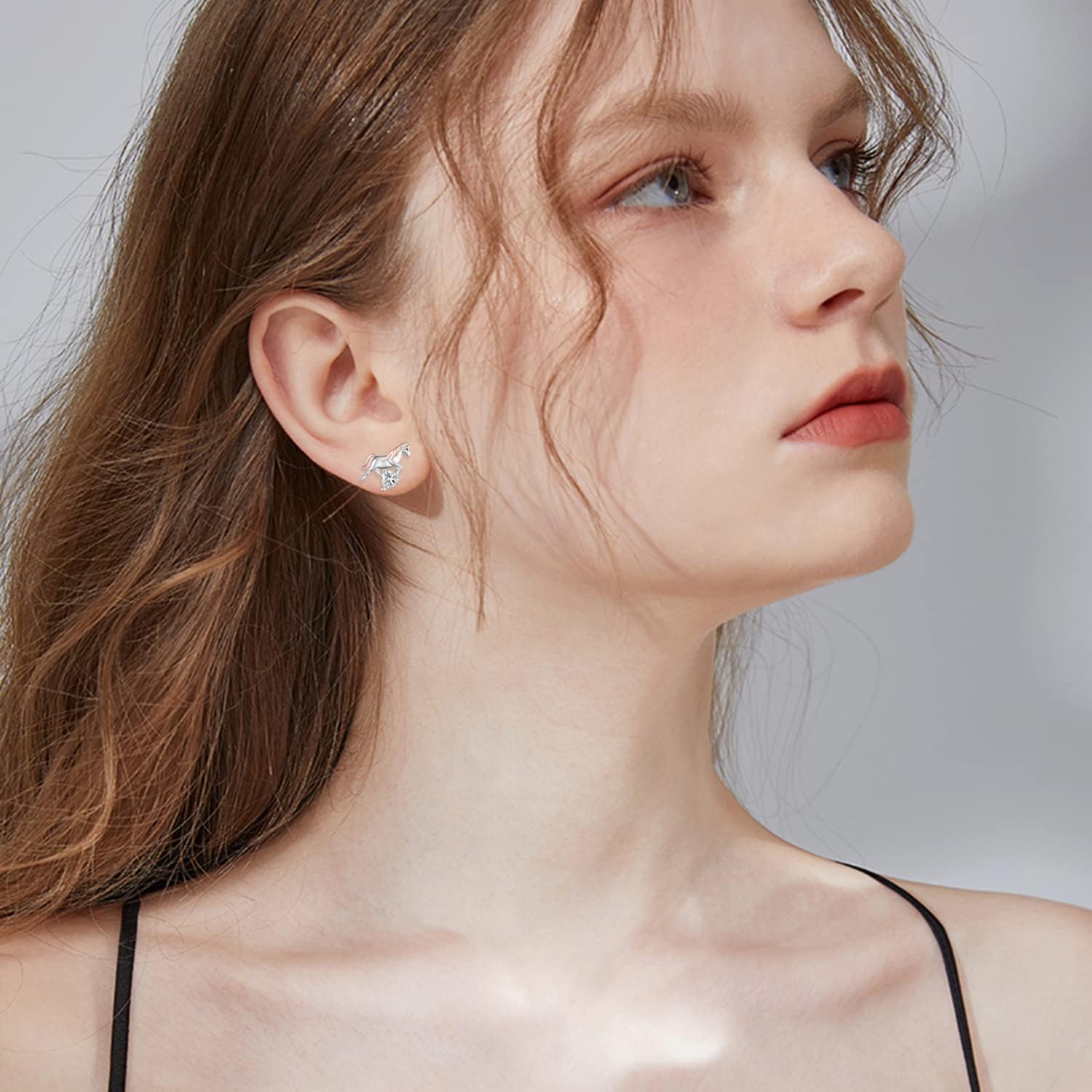 Horse Earrings for Women 925 Sterling Silver Horse Earrings Cute Animal Horse Earrings Jewelry Gifts for Women - Image 2