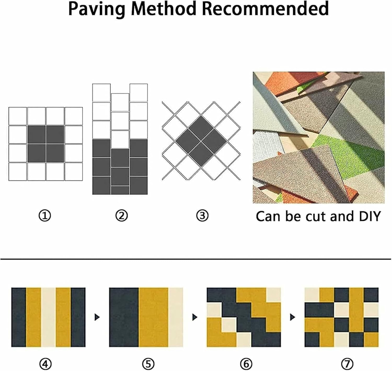 Self Adhesive Carpet Tile, Self-Priming Multi-Purpose Carpeting Floor Mat for Home and Pets Non-Slip Self-Adhesive Carpet Floor Tile~/